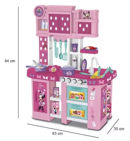 Cocinita Minnie Con Agua Luz Y Sonido+ 32 Accesorios