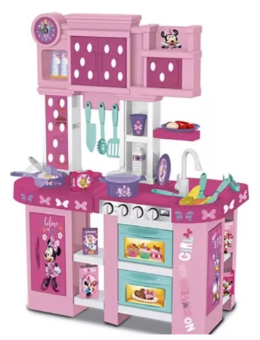 Cocinita Minnie Con Agua Luz Y Sonido+ 32 Accesorios