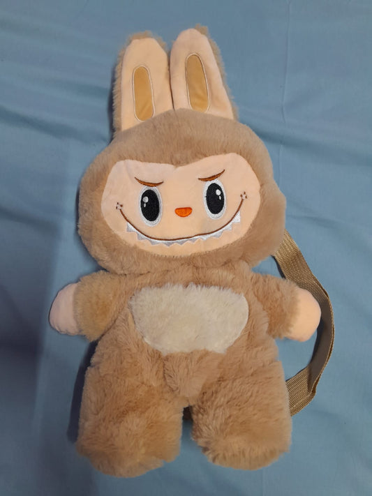 Mochila la bubu peluche crema