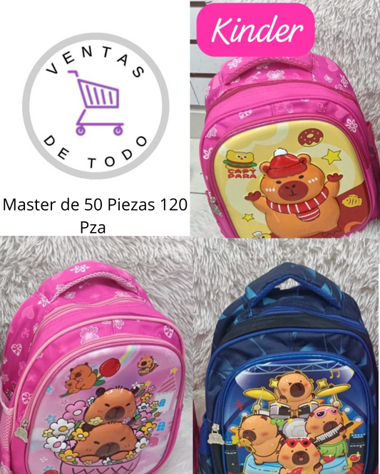 Mayoreo Mochila  Kinder 50 piezas C120