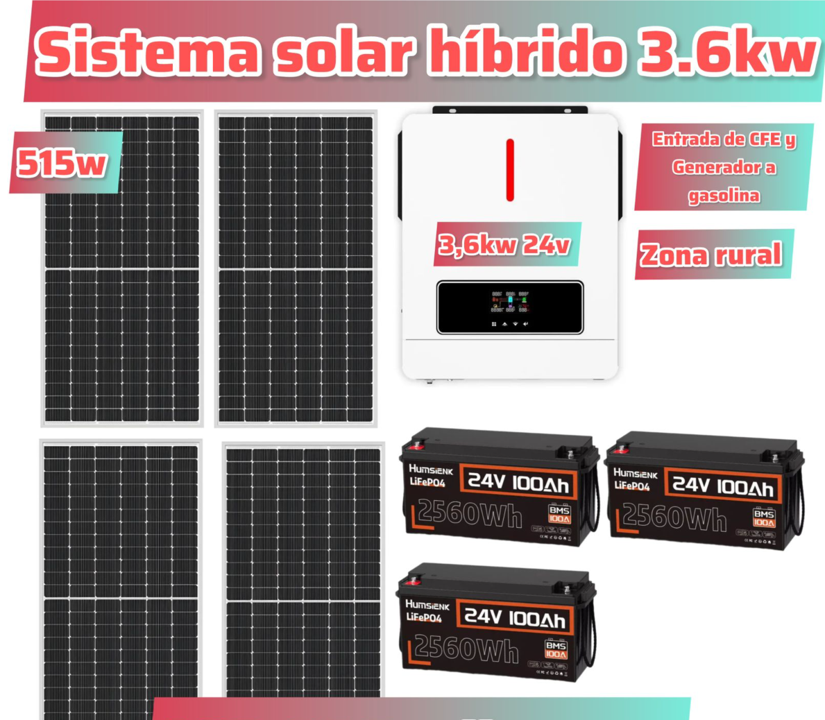 PANEL SOLAR INVERSOR HIBRIDO PROMO 2
